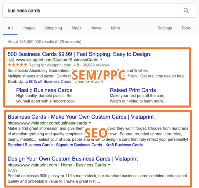 sem-ppc-vs-seo-google-search-results