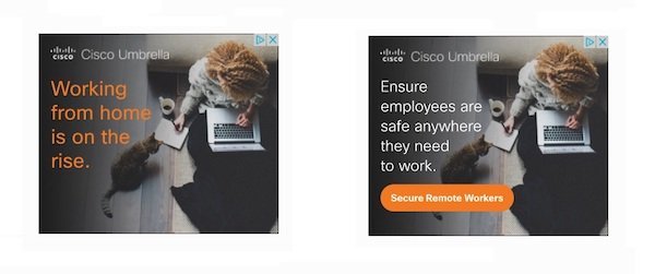 Banner Ad จากแบรนด์ที่ให้บริการด้านความปลอดภัยของระบบ Cloud แก่ผู้ใช้งาน สำหรับผู้ที่ทำงานทั้งใน และนอกองค์กร ที่ชื่อว่า Cisco Umbrella