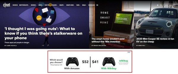 แบรนด์ Wikibuy สร้าง Banner ในรูปแบบท้าชนราคาสินค้ากับ Amazon ที่เป็นแบรนด์คู่แข่ง