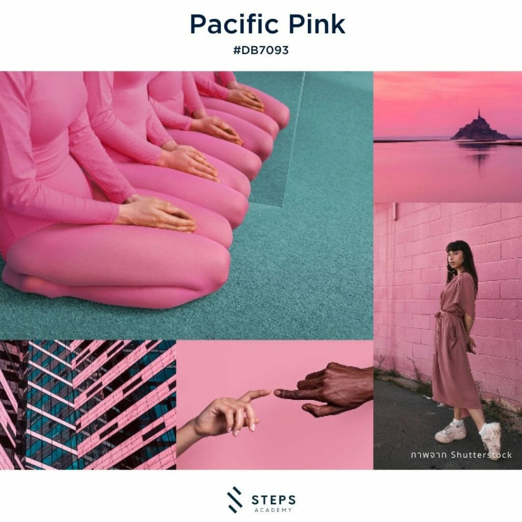 สีชมพูโทน pacific pink 2022